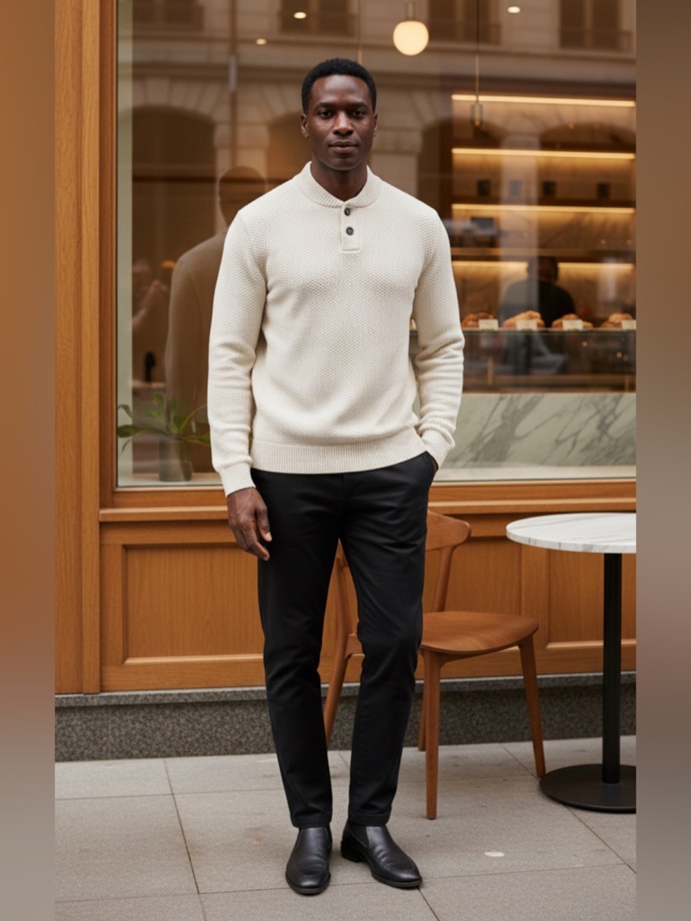Lucky Brand Men's Off-White Cloud Soft Crewneck Sweater
